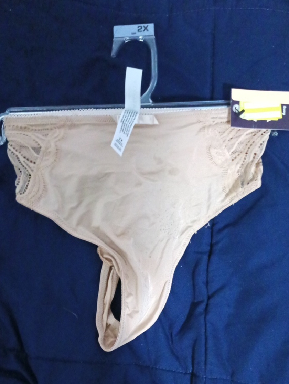 Ava & Viv Nude Lace-Trim Mid-Rise Panties